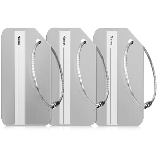 Travelambo 3 Pack Aluminum Luggage Tags