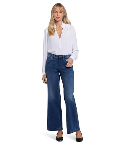 NYDJ Women's Teresa Wide Leg Jeans in Rio Rapids Rio Rapids 8 33 inch Inseam