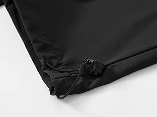 Basudam Men's Hiking Pants Adjustable Bottom Quick Dry Lightweight Cargo Outdoor Sports Athletic Black L #TOP2