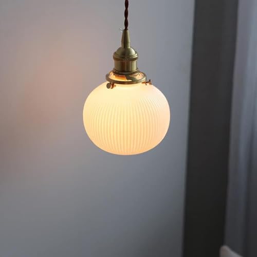 Lampe suspendue en verre luminaire style chinois pour ambiance zen salle à manger