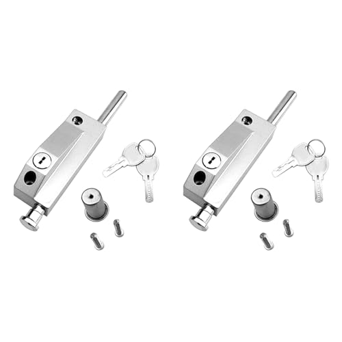 Remingtape 2X Sliding Door Lock for Window Glass Patio Doors Silver Auxiliary Security Lock Glass Door Lock Mortise Lock