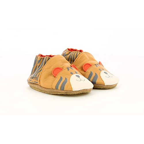 Chausson Robeez Garçon Awesome Tiger en cuir souple pour bébé
