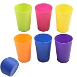 Jonikuper Vasos de plástico coloridos irrompibles reutilizables para agua, jugo, leche, batidos, lavavajillas, microondas, apilables