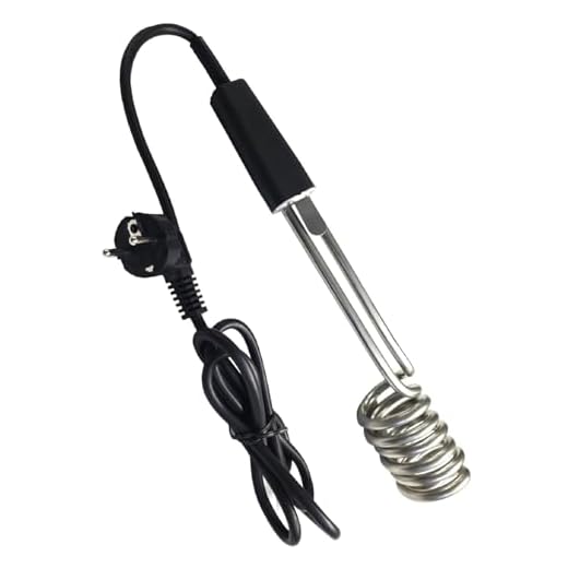 Novanetus Calentador GTN2.0 Calefactor de inmersión 2,0 kW 2000 W 230 V de ACERO INOXIDABLE, Hervidor eléctrico de viaje, color negro