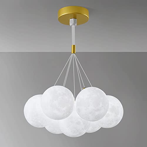 Suspension chambre princesse moderne luminaire lune bl - 2
