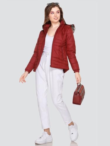 Image of RARE TIMES Women's Stylish Solid Full Sleeves Jacket | Winter Wear Quilted Jacket for Travelling | Regulaer Fit Puffer Jacket For Women