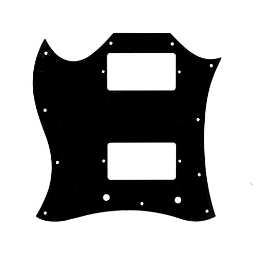 Musiclily Pro 11 Trous Large Full Face Guitare Pickguard Plaque de Protection pour Import SG, 3plis Noir - Les Beatles, Paul McCartney, John Lennon, RIngo Starr, George Harrison Musiclily Pro 11 Trous Large Full Face Guitare Pickguard Plaque de Protection pour Import SG, 3plis Noir – Image 3