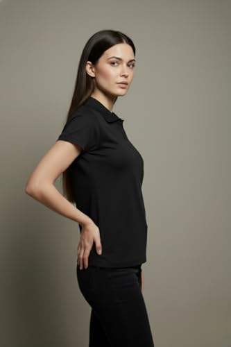 Image of BEAR THREAD Women's Plain Polo T-Shirt | Classic Collared Half Sleeve Top | Soft Breathable Lightweight Fabric | Solid Casual Summer Polo Tee