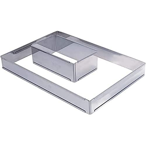 DE BUYER Cadre ˆ tarte inox extensible rectangle 21.5 x 11.5 cm H.4 cm