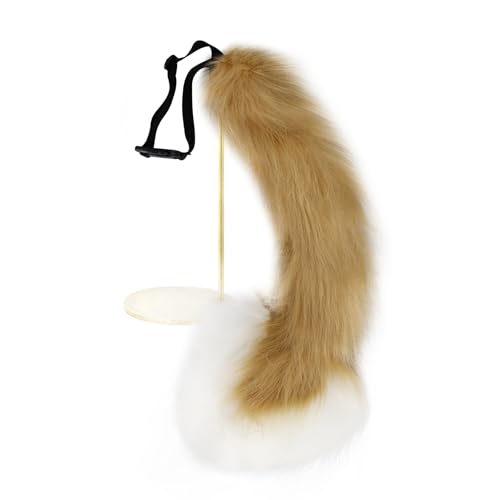 HAOAN Plush Faux Fur Animal Tails Furry Costume Tail for Halloween Cosplay Christmas Party