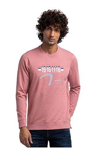 Image of Spykar Men's Cotton Blend Round Neck Sweatshirt