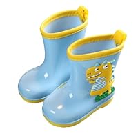 CLISPEED Cartoon Dinosaur Rain Boots Non-slip PVC S Rainshoes with Wide Opening for Easy Wear Breathable and Footwear for Boys