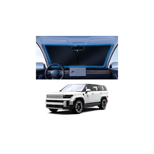 Image of Canvcle Windshield Sun Shade for 2024-2025 2026 Hyundai Santa Fe Accessories Upgraded Double-Layer Front Window Sunshade Cover Sun Visor Protector Foldable Block UV Rays Keep Vehicle Cool