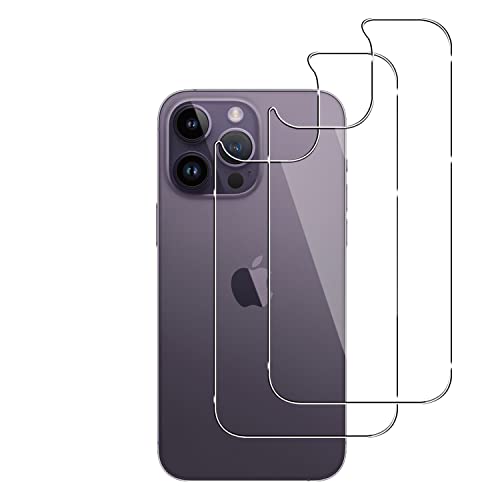 Funrae Rückseite Schutzfolie für iPhone 14 Pro Max 6.7" für Panzerglas Rückseite, 9H Härte Zurück Film HD Transparent Anti-Kratzen Displayschutzfolie Back Klar Hinten Hartrglas Folie - [2 Stück] Cover