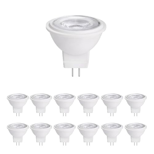 Makergroup MR11 LED Bulb 12V MR11 Gu4.0 Bi-pin LED Light Bulb 3W 12VAC/DC Low Voltage LED Spotlights Warm White 2700K-3000K for Outdoor Landscape Lighting and Indoor Recessed/Track Lights 12pcs
