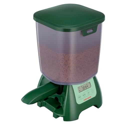 Fish Mate P7000 Large, 6 lbs Capacity, Rain-Resistant Automatic Pond Fish Feeder