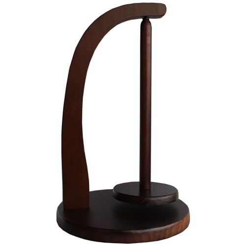 Zerewa Yarn Holder for Crocheting and Knitting, Wooden Yarn Spinner with Spindles, Crochet Gift for Compilation Lovers, Brown