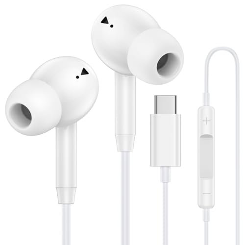 USB C Wired Earbuds Ear Buds for iPhone 16 Pro Max 16e 16 Plus 16Pro 15 Pro Max 15 Plus 15Pro 15 USBC In-Ear Headphones Wired Type C iPhone 16 Earbud Earphones Headsets with Microphone for Samsung A16