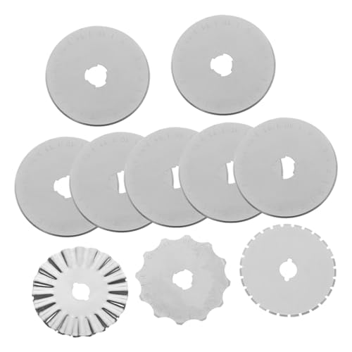 HAWILLOSCH Quilting Tool 45mm 10pcs Replacement Blades Rotary Cutter Kit Fabric Cutting for All Skill Levels