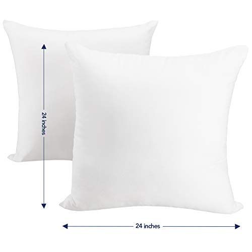 Craftsworth Pillow Insert 24X24 Inches Set Of 2|Insert For Pillow Covers|Throw Pillow Inserts|Cushion Insert|Bed & Couch Pillows|Indoor Decorative Pillows|Lightweight Poly Cotton Insert|Sham Stuffe #TOP3