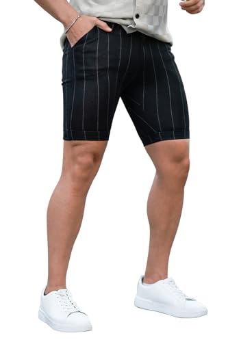 Gingtto Mens Striped Shorts With Pockets Chino Shorts Men Stretch Casual cover