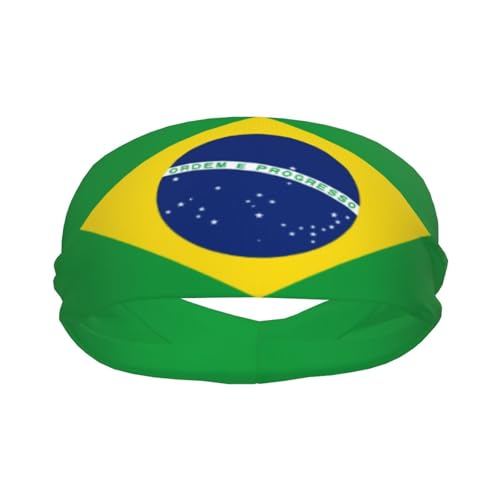 Brazil Flag Brazilian Men Sweatband Sports Headbands Fitness Sweat Absorption Elastic Belt