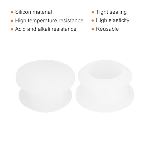 Image of MECCANIXITY Silicone Snap in Locking Hole Plugs Rubber Panel Seal Cover Flush Type Panel Round for Kitchen Rubber Bulkheads Waterproof Sealing Plugs 16mm /0.63 Inch Dia Transparent,Pack of 10