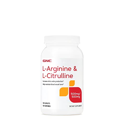 GNC-L-Arginine-L-Citrulline-500mg500mg-120-Caplets-Increases-Nitric-Oxide-Production