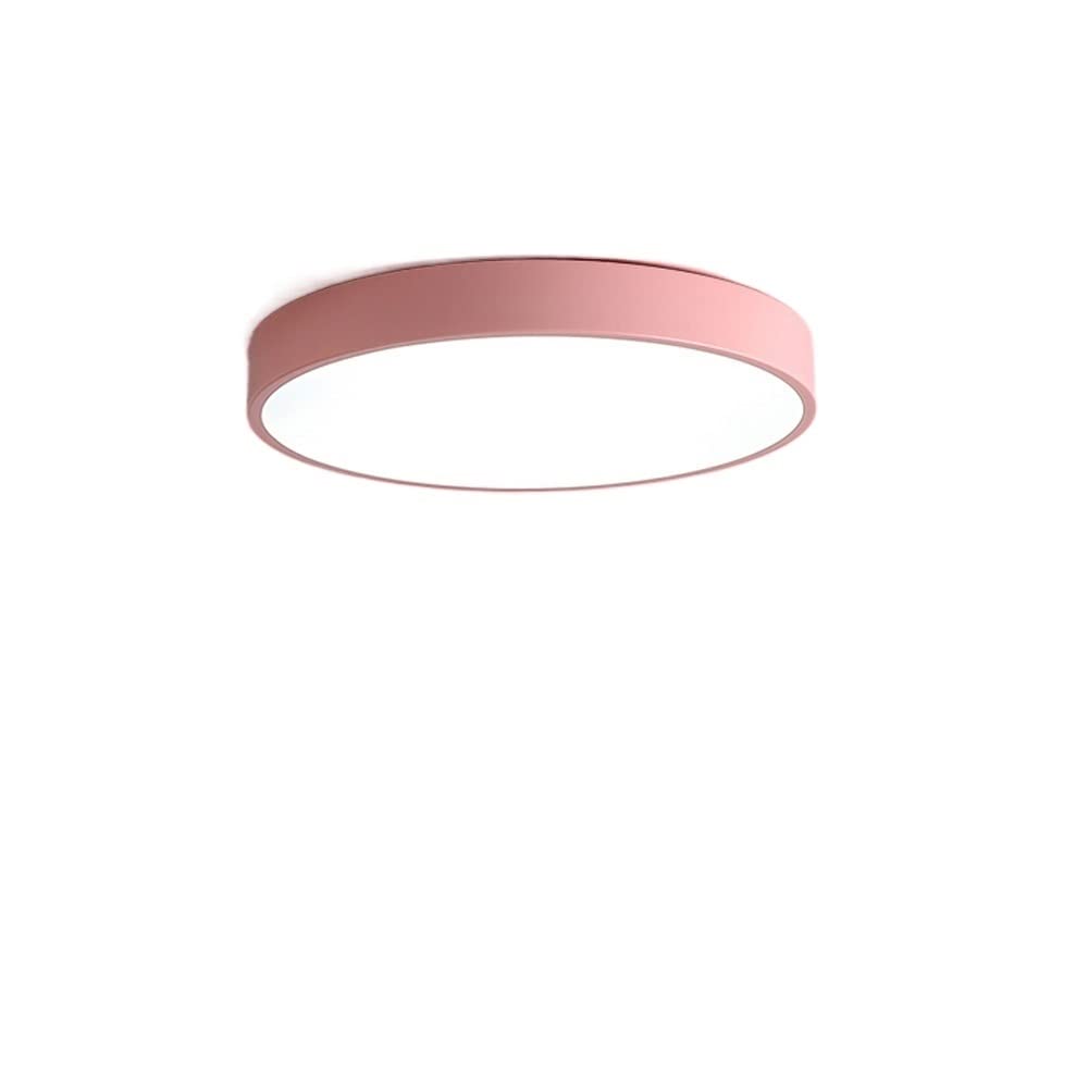 Lámpara de techo redondo y mini luz ultra slim color rosa para iluminación de pasillos