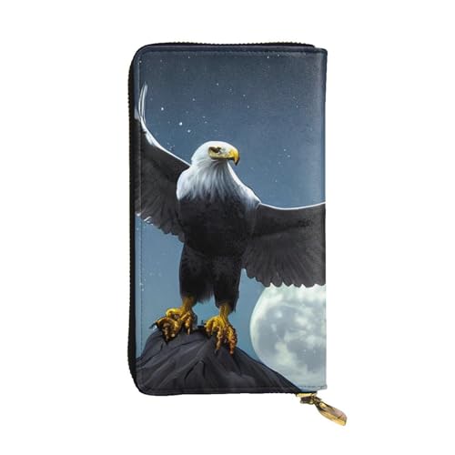 Leather Wallet - Stylish and Durable Wallet for Women with Multiple Compartments and Zipper Design Eagle under the stars Picture