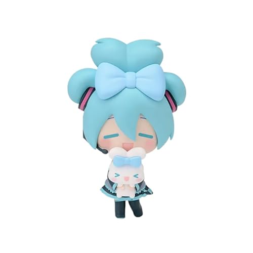 Jilijia Figuras de anime Miku Figura 10CM Q Edition Estilo de ojo de frijol Miku Figura de acción Modelo Coleccionables Anime Girls Estatua Decoración de Pastel Regalos