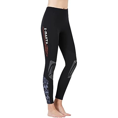 Owntop Men Women Wetsuit Pants 3mm Neoprene Tights - Thermal Surfing Diving Suit Leggings, Adults Youth Wet Suits UV 50+ Swimsuits Long Swimming Pants, Women Grey XL Cover