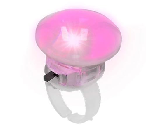 Generico Anillo de mujer blanco con luces LED de colores para fiestas, noches y eventos ON OFF, Plástico, Sin piedras preciosas
