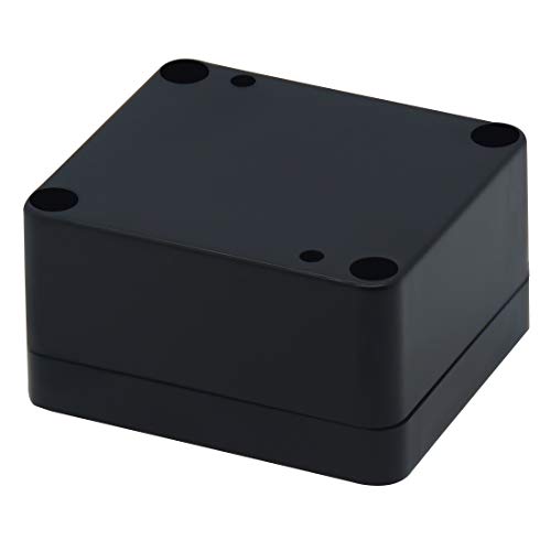 Zulkit Junction Box, Project Box IP65 Waterproof Outdoor Box ABS Plastic Electrical Boxes Electronic Enclosure Black 2.48 x 2.28 x 1.38 inch (63 x 58 x 35mm) (Pack of 2)