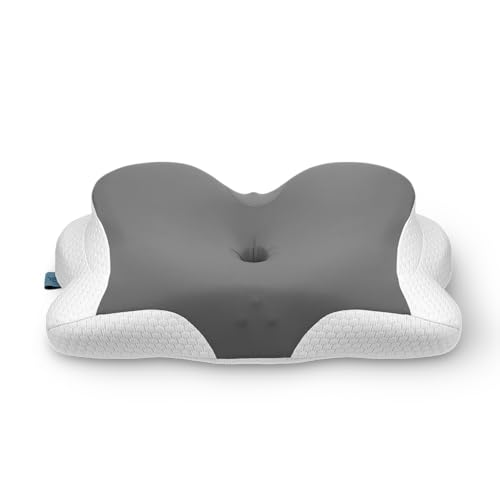 GLÜCKSTOFF® Almohada Cervical & Ergonómica [NOMINADO AL PREMIO INNOVACIÓN ERGONOMÍA] - Pillow Antironquidos & Antiarrugas - Alhomada Ergoflex Ortopedica & Viscoelastica - Memory Foam Pillow Boca Abajo