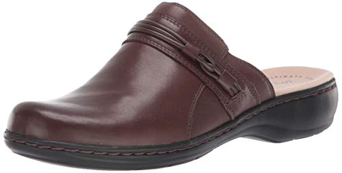 Clarks Women's Leisa Clover Clog Dark Brown Leather 75 M US
