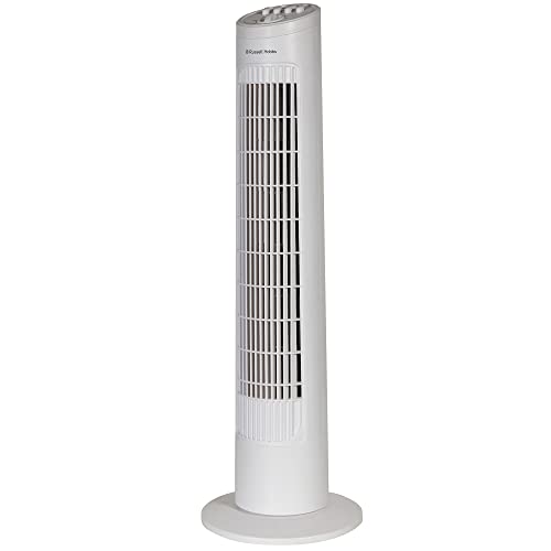 Russell Hobbs Ventilador de torre, 73,66 cm, ligero, 3 velocidades, oscilación de 75°, flujo de aire potente, silencioso, con temporizador, para hogar u oficina, blanco, RHTF2921 - imagen 2