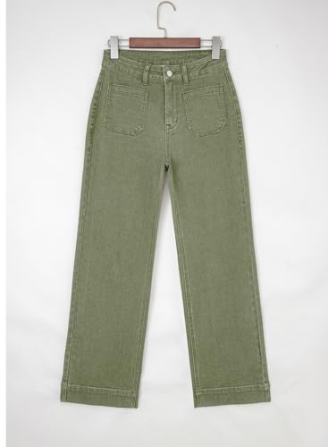 Image of Astylish Women's Wide Leg Jeans High Waisted Denim Pants