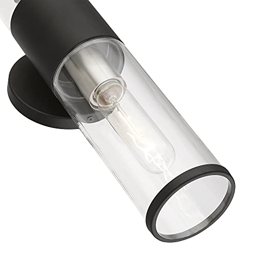 Image of Livex Lighting 17282-04 Banca 2-Light Wall Sconce, Black /Brushed Nickel | Brushed Nickel Accent
