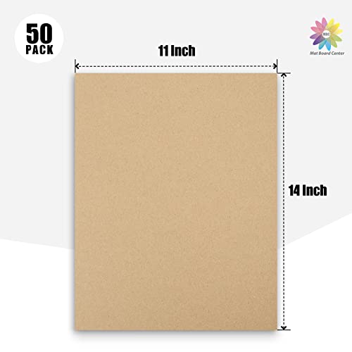 Image of Mat Board Center, 50 Corrugated Cardboard Sheets 11x14 Inches Flat Card Board Inserts for Packing, Shipping, Mailing, DIY Crafts
