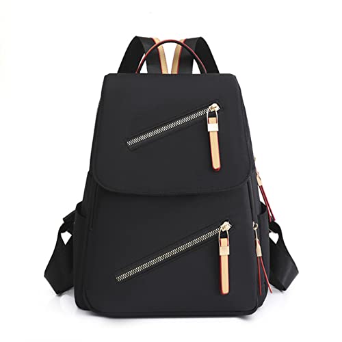 Mochila escolar de piel sintética negra para niñas adolescentes estudiantes y viajes