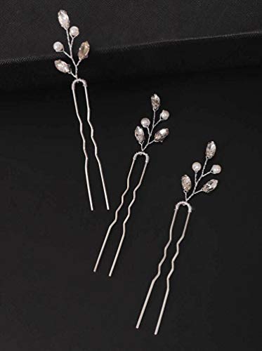 Fxmimior 11121 3 Pcs Bridal Women Vintage Wedding Party Hair Pins Crystal Hair Accessories thumb #2