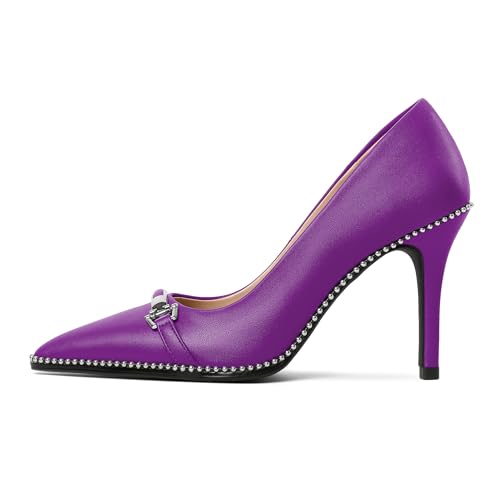 Image of Women's High Heel Pumps Stiletto Heel Pumps for Women Pointed Toe Heels Elegant Classic 3.5 Inch Beaded Pumps