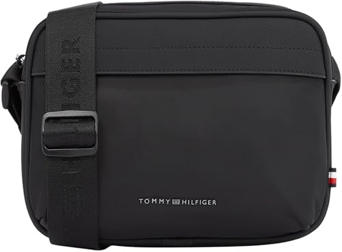 Tommy Hilfiger Uomo Borsa a Tracolla Repreve con Logo, Nero (Black), Taglia Unica