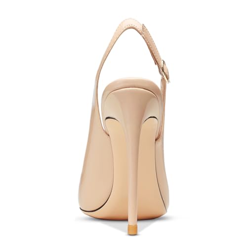 FSJ Women Closed Toe Pointy High Heel Pumps Sexy Slingback Heeled Sandals with Buckle Banquet Formal Event Dress Shoes Sizes 4-16 US4