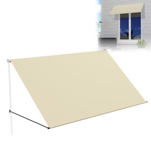 LZQ Markise Balkonmarkise 300x143cm, Beschattung mit UV-Schutz, Schattenspender Fenster 180g/m² Polyestergewebe, Balkonmarkise Aluminiumrahmen,...