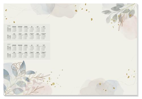 SIGEL H6304 Papier-Schreibtischunterlage DIN A2 Kalender 2026 - 2027 30 Blatt Schreibunterlage aus nachhaltigem Papier
