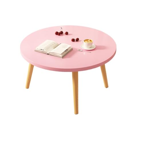 【Vofuxo】ロー 座卓 ちゃぶ台 ベッド サイド フロア 丸 カフェテーブル リビングテーブル 食卓 円型 小型 木製 100% 木製 軽量 組立簡単 携帯便利 多機能 食事 一人暮らし 事務室 学校 バー カフェ 休憩室 使いやすい (60*50cm
