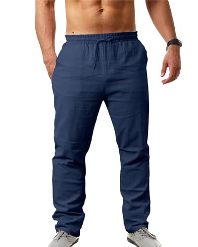 Pantalon de yoga homme pour un été zen en coton et lin fluide