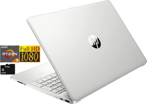 Hp 2022 Notebook 15 Laptop, 15.6 Full Hd 1080P Display, Amd Ryzen 5 5500U Hexacore Processor (Beats Intel I5 1137G7), 16Gb Ddr4, 256Gb Ssd, Webcam, Usb C, Hdmi, Bt, Windows 11, Silver, Titac Card #TOP21